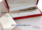 Perfect Replica Cartier Small Diamonds Rose Gold Clip Stainless Steel Ballpoint Pen